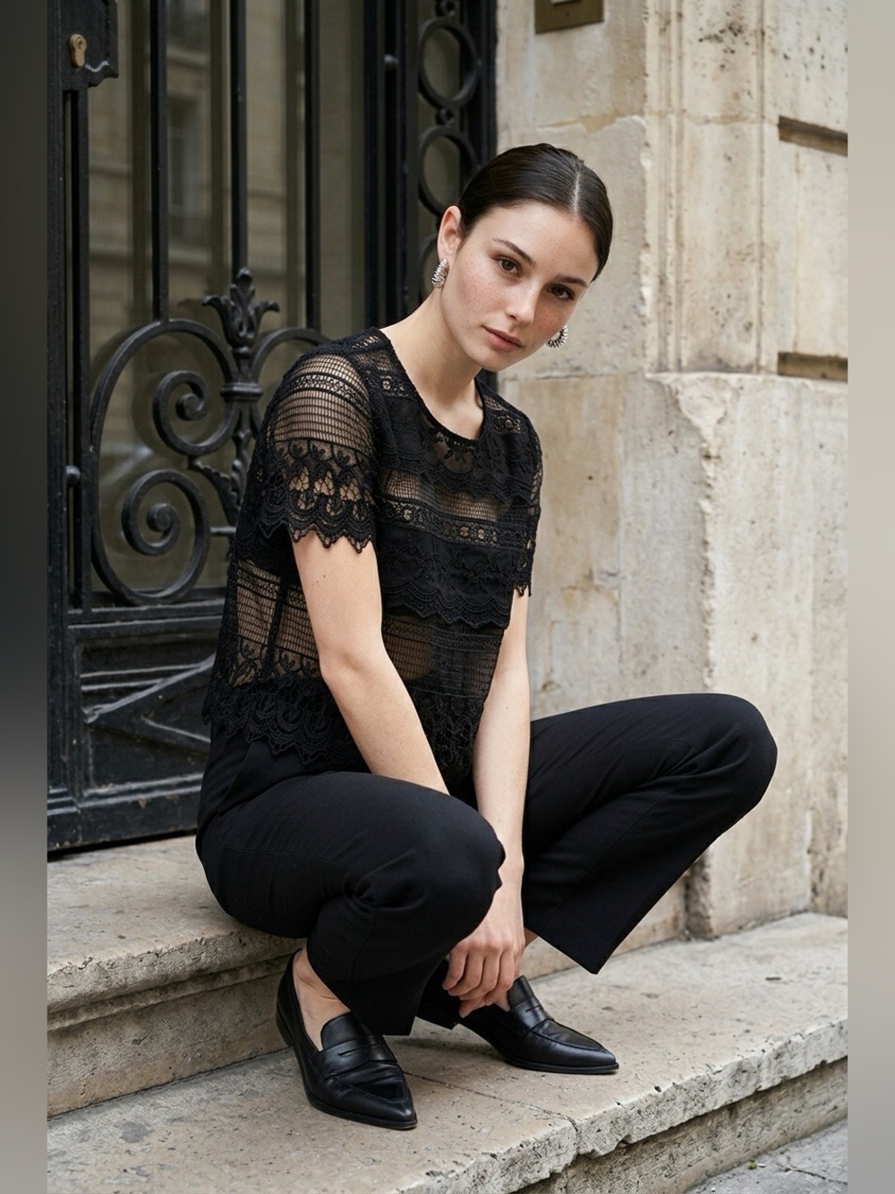 Sexy Black Lace Top by Banana Republic (S) NWOT
